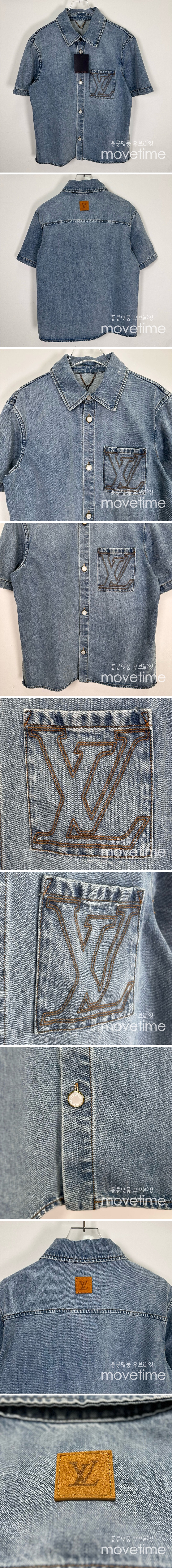 [홍콩명품.LOUIS VUITTON] 루이비통 25SS 로고 데님 반팔 남방 셔츠, BM21020, JU, 홍콩명품의류,구매대행,온라인명품