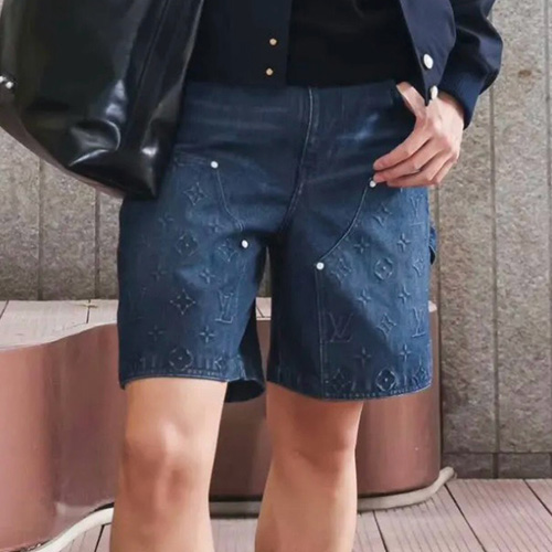 [홍콩명품.LOUIS VUITTON] 루이비통 25SS 로고 모노그램 데님 쇼츠 반바지 (그레이), BM21031, JU, 홍콩명품의류,구매대행,온라인명품