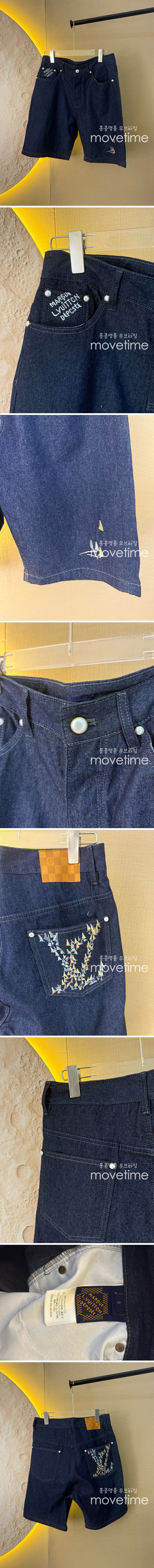 [홍콩명품.LOUIS VUITTON] 루이비통 25SS 로고 그래픽 데님 쇼츠 반바지 (네이비), BM21039, JU, 홍콩명품의류,구매대행,온라인명품