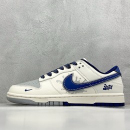 [홍콩명품.NIKE] 나이키 25SS 로고 남여 SB DUNK BAPE 콜라보 로우탑 스니커즈 운동화 (화이트-그레이-블루), SE5030, S3, 명품스니커즈,운동화,구두,로퍼,하이탑,신발