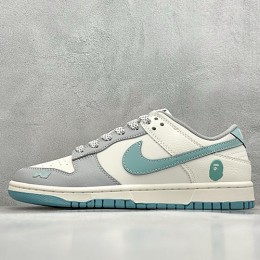 [홍콩명품.NIKE] 나이키 25SS 로고 남여 SB DUNK BAPE 콜라보 로우탑 스니커즈 운동화 (화이트-그레이-스카이블루), SE5035, S3, 명품스니커즈,운동화,구두,로퍼,하이탑,신발
