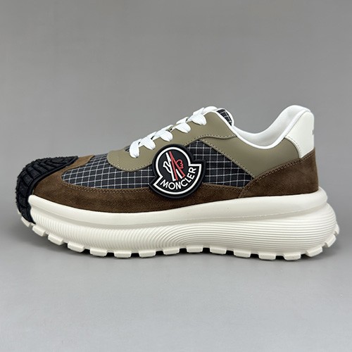 [홍콩명품.MONCLER] 몽클레어 25SS 로고 레더 가죽 스니커즈 운동화 (브라운-카키), SE5065, S3, 명품스니커즈,운동화,구두,로퍼,하이탑,신발
