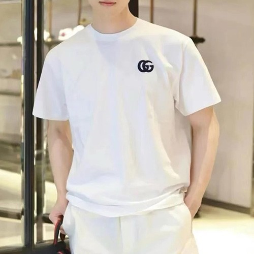 [홍콩명품.Gucci] 구찌 25SS 로고 자수 반팔 티셔츠 (화이트), BM21056, JL, 홍콩명품의류,구매대행,온라인명품