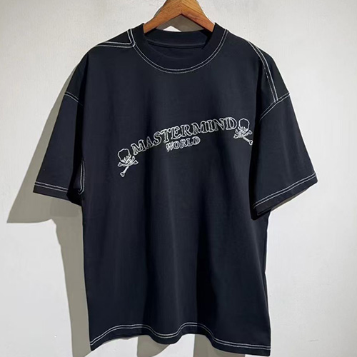 [홍콩명품.MASTERMIND] 마스터마인드 25SS 로고 스컬 자수 반팔 티셔츠 (블랙), BM21088, X2, 홍콩명품의류,구매대행,온라인명품