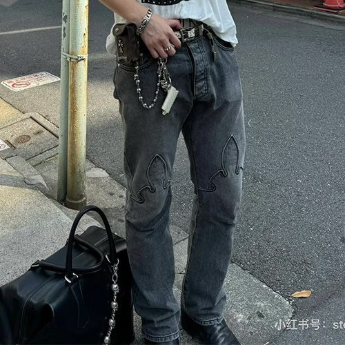 [홍콩명품.Chrome Hearts] 크롬하츠 25SS 로고 데님 팬츠 진 청바지 (블랙), BM21111, TT, 홍콩명품의류,구매대행,온라인명품