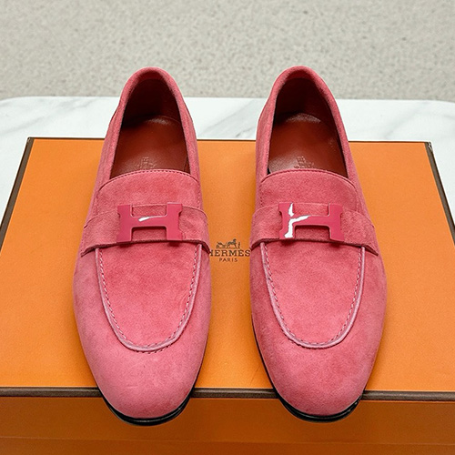 [홍콩명품.Hermes] 에르메스 25SS 로고 여성 레더 가죽 구두 로퍼 (핑크), SE5081, H3, 명품스니커즈,운동화,구두,로퍼,하이탑,신발