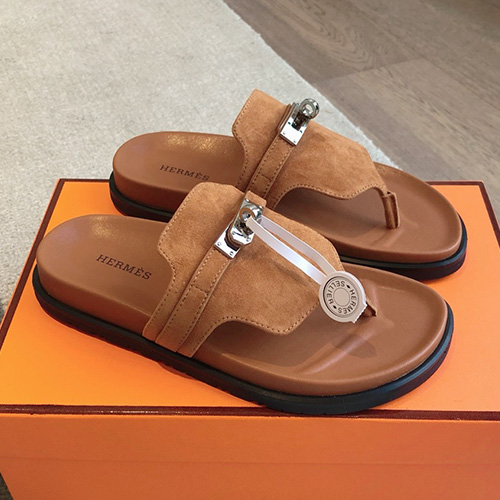 [홍콩명품.Hermes] 에르메스 25SS 로고 여성 ECLAIR 에클레어 샌들 슬리퍼 (브라운), SE5098, GHS, 명품스니커즈,운동화,구두,로퍼,하이탑,신발