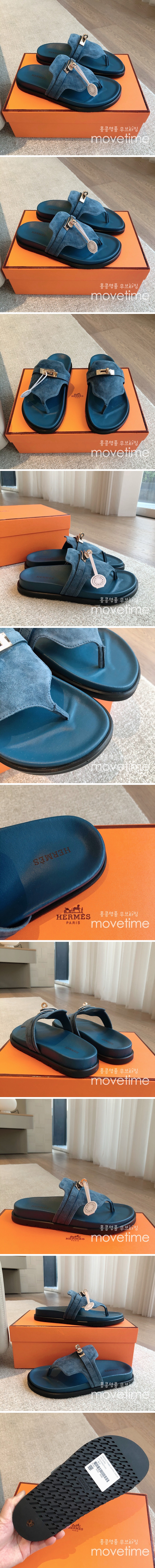 [홍콩명품.Hermes] 에르메스 25SS 로고 여성 ECLAIR 에클레어 샌들 슬리퍼 (블루), SE5101, GHS, 명품스니커즈,운동화,구두,로퍼,하이탑,신발