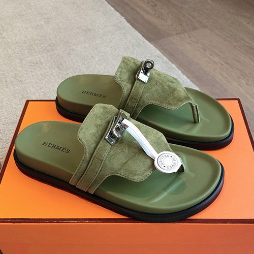 [홍콩명품.Hermes] 에르메스 25SS 로고 여성 ECLAIR 에클레어 샌들 슬리퍼 (카키), SE5102, GHS, 명품스니커즈,운동화,구두,로퍼,하이탑,신발