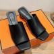 [홍콩명품.Hermes] 에르메스 25SS 로고 여성 ECLAIR 에클레어 굽 샌들 슬리퍼 (블랙), SE5111, GHS, 명품스니커즈,운동화,구두,로퍼,하이탑,신발