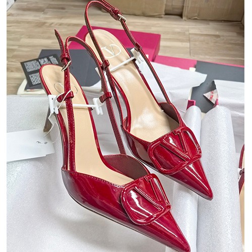 [홍콩명품.Valentino] 발렌티노 25SS 로고 여성 레더 가죽 하이힐 구두 샌들 (레드), SE5124, ALW, 명품스니커즈,운동화,구두,로퍼,하이탑,신발