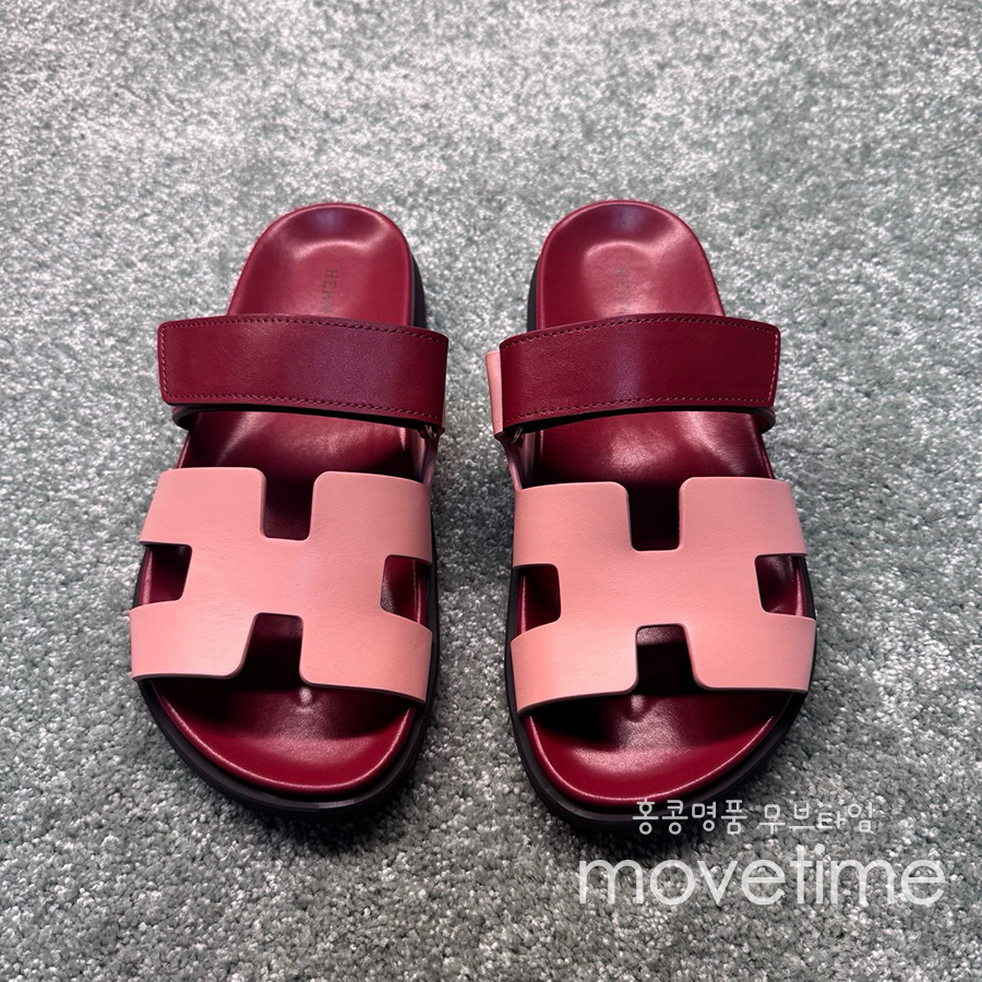 [홍콩명품.Hermes] 에르메스 25SS 로고 남여 레더 가죽 시프레 샌들 슬리퍼 (핑크), SE5251, GHS, 명품스니커즈,운동화,구두,로퍼,하이탑,신발