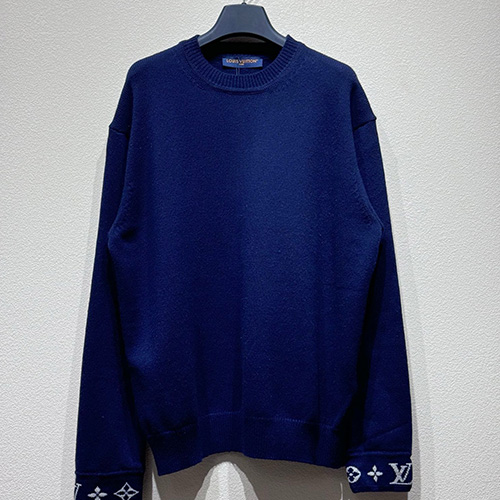 [홍콩명품.LOUIS VUITTON] 루이비통 25SS 로고 캐시미어 니트 스웨터 (블루), BM21306, CR3, 명품레플리카,미러급,온라인쇼핑몰사이트