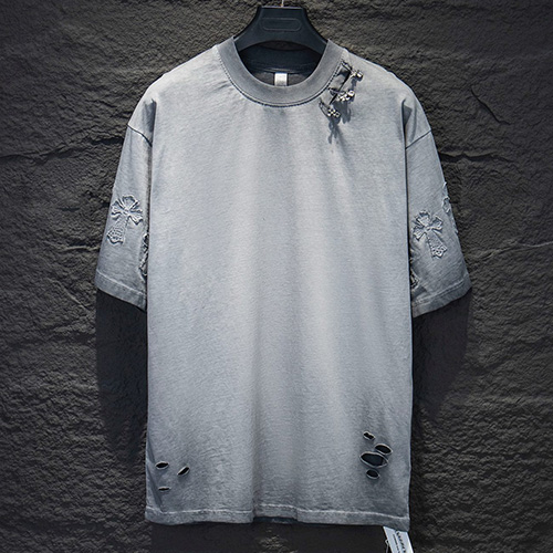 [홍콩명품.Chrome Hearts] 크롬하츠 25SS 로고 브로치 빈티지 반팔 티셔츠 (2컬러), BM21315, JU, 명품레플리카,미러급,온라인쇼핑몰사이트