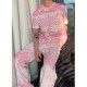 [홍콩명품.LOUIS VUITTON] 루이비통 25SS 로고 다미에 반팔 티셔츠 + 데님 팬츠 진 청바지 상하의 세트 (핑크), BM21318, JU, 명품레플리카,미러급,온라인쇼핑몰사이트
