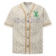 [홍콩명품.LOUIS VUITTON] 루이비통 25SS 로고 모노그램 데님 반팔 남방 셔츠 + 데님 쇼츠 반바지 상하의 세트 (베이지), BM21322, JU, 명품레플리카,미러급,온라인쇼핑몰사이트