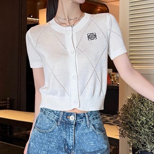 [홍콩명품.LOEWE] 로에베 25SS 로고 자수 여성 라운드넥 니트 가디건 (2컬러), BM21347, TBG, 명품레플리카,미러급,온라인쇼핑몰사이트
