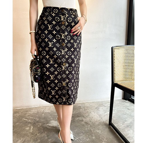 [홍콩명품.LOUIS VUITTON] 루이비통 25SS 로고 여성 모노그램 데님 미디 스커트 (네이비), BM21358, TBG, 명품레플리카,미러급,온라인쇼핑몰사이트