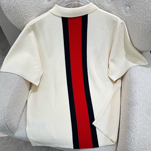 [홍콩명품.Gucci] 구찌 25SS 로고 카로 폴로 니트 반팔 티셔츠 (아이보리), BM21435, JU, 명품레플리카,미러급,온라인쇼핑몰사이트