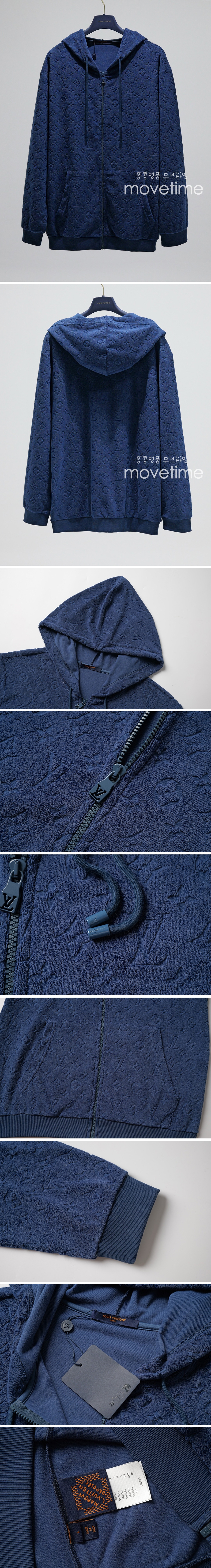 [홍콩명품.LOUIS VUITTON] 루이비통 25SS 로고 모노그램 후드 집업 자켓 (블루), BM21451, JU, 명품레플리카,미러급,온라인쇼핑몰사이트