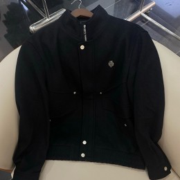 [홍콩명품.Loro Piana] 로로피아나 25SS 로고 하이넥 울 캐시미어 봄버 자켓 (블랙), BM21461, JU, 명품레플리카,미러급,온라인쇼핑몰사이트