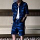 [홍콩명품.LOUIS VUITTON] 루이비통 25SS 로고 패턴 데님 반팔 남방 셔츠 + 데님 쇼츠 반바지 상하의 세트, BM21470, JU, 명품레플리카,미러급,온라인쇼핑몰사이트