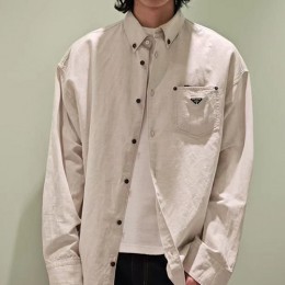 [홍콩명품,PRADA] 프라다 25SS 삼각로고 데님 남방 셔츠 (베이지), BM21472, JU, 명품레플리카,미러급,온라인쇼핑몰사이트