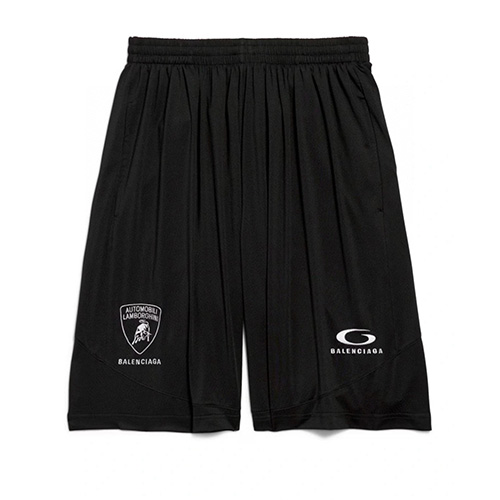 [홍콩명품.BALENCIAGA] 발렌시아가 25SS 로고 람보르기니 콜라보 쇼츠 반바지 (블랙), BM21477, JU, 명품레플리카,미러급,온라인쇼핑몰사이트
