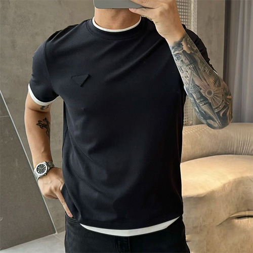 [홍콩명품,PRADA] 프라다 25SS 삼각로고 2톤 반팔 티셔츠 (2컬러), BM21517, JL, 명품레플리카,미러급,온라인쇼핑몰사이트