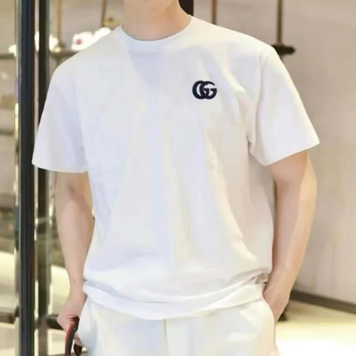 [홍콩명품.Gucci] 구찌 25SS 로고 자수 반팔 티셔츠 (화이트), BM21521, JL, 명품레플리카,미러급,온라인쇼핑몰사이트