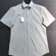 [홍콩명품.Brunello Cucinelli ] 브루넬로 쿠치넬리 25SS 로고 자수 린넨 반팔 남방 셔츠 (그레이), BM21564, JQ, 명품레플리카,미러급,온라인쇼핑몰사이트
