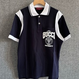 [홍콩명품.Gucci] 구찌 25SS 로고 프린트 카라 폴로 반팔 티셔츠 (네이비), BM21569, JU, 명품레플리카,미러급,온라인쇼핑몰사이트