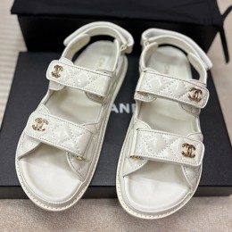 [홍콩명품.CHANEL] 샤넬 25SS 로고 여성 레더 가죽 슬리퍼 샌들 (화이트), SE5327, H3, 명품스니커즈,운동화,구두,로퍼,하이탑,신발