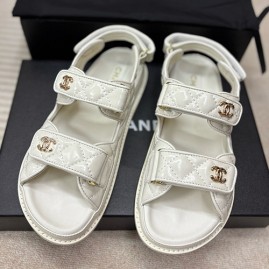 [홍콩명품.CHANEL] 샤넬 25SS 로고 여성 레더 가죽 슬리퍼 샌들 (화이트), SE5327, H3, 명품스니커즈,운동화,구두,로퍼,하이탑,신발