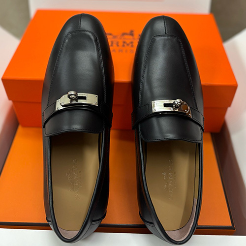 [홍콩명품.Hermes] 에르메스 25SS 로고 레더 가죽 구두 로퍼 (블랙-은장), SE5330, H3, 명품스니커즈,운동화,구두,로퍼,하이탑,신발