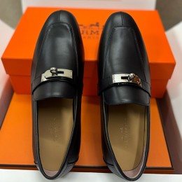 [홍콩명품.Hermes] 에르메스 25SS 로고 레더 가죽 구두 로퍼 (블랙-은장), SE5330, H3, 명품스니커즈,운동화,구두,로퍼,하이탑,신발