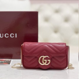 [가격문의][홍콩명품.Gucci] 구찌 25SS 로고 GG 마몽트 마틀라세 미니 체인백 476433 (레드), BGM5047, GU2, 홍콩명품가방,명품쇼핑몰,크로스백,핸드백,구매대행