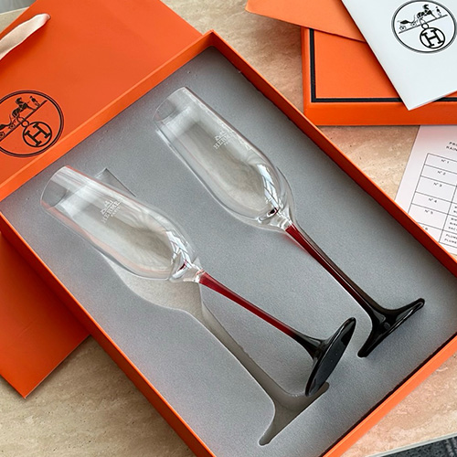 [홍콩명품.Hermes] 에르메스 25SS 선물용 로고 와인잔 샴페인잔 세트 (2PCS), ET3094, NNT, 홍콩명품의류,구매대행,온라인명품