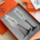 [홍콩명품.Hermes] 에르메스 25SS 선물용 로고 와인잔 샴페인잔 세트 (2PCS), ET3094, NNT, 홍콩명품의류,구매대행,온라인명품