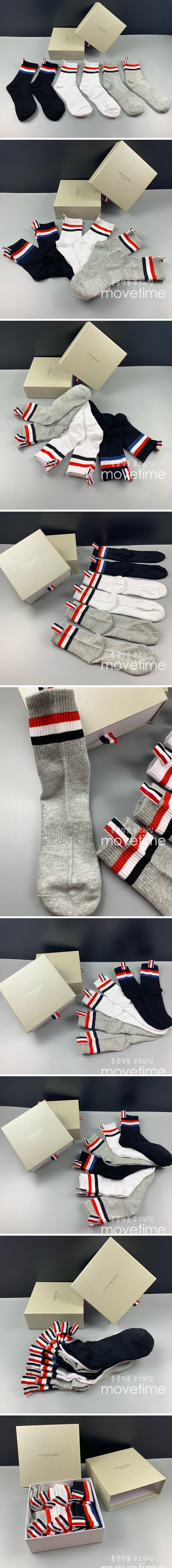 [홍콩명품.THOME BROWNE] 톰브라운 25SS 로고 명품 브랜드 모음 선물용 양말 종아리양말 롱삭스 6종, ET3105, NNT, 홍콩명품의류,구매대행,온라인명품