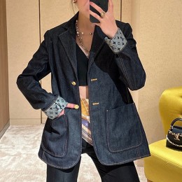 [홍콩명품.LOUIS VUITTON] 루이비통 25SS 로고 여성 모노그램 오버핏 데님 자켓, BM21698, JU, 레플리카의류,미러급사이트