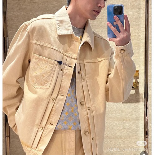 [홍콩명품.LOUIS VUITTON] 루이비통 25SS 로고 모노그램 데님 자켓 1AHUXX (베이지), BM21701, JL, 레플리카의류,미러급사이트