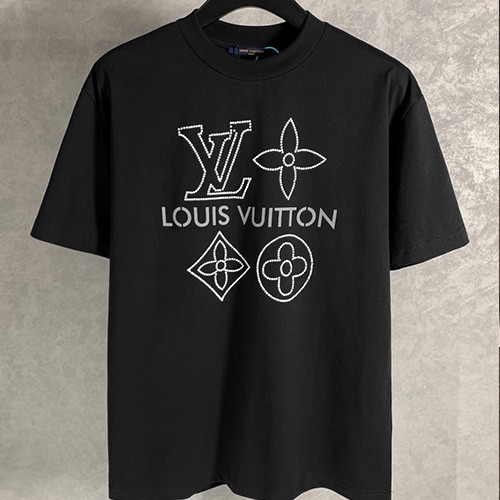 [홍콩명품.LOUIS VUITTON] 루이비통 25SS 로고 모노그램 반팔 티셔츠 (블랙), BM21729, S1F, 레플리카의류,미러급사이트