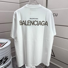 [가격문의][홍콩명품.BALENCIAGA] 발렌시아가 25SS 로고 프린트 반팔 티셔츠 (화이트), BM21759, G5, 레플리카의류,미러급사이트