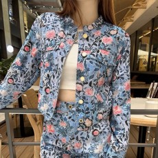 [가격문의][홍콩명품.LOUIS VUITTON] 루이비통 25SS 로고 여성 플라워 패턴 라운드넥 데님 자켓, BM21785, TBG, 레플리카의류,미러급사이트