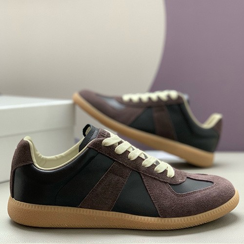 [홍콩명품.Maison Margiela] 메종마르지엘라 25SS 로고 남여 레더 가죽 스니커즈 운동화 (브라운), SE5354, PMD, 명품스니커즈,운동화,구두,로퍼,하이탑,신발