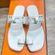 [홍콩명품.Hermes] 에르메스 25SS 로고 여성 레더 가죽 샌들 슬리퍼 (화이트), SE5410, ALW, 명품스니커즈,운동화,구두,로퍼,하이탑,신발