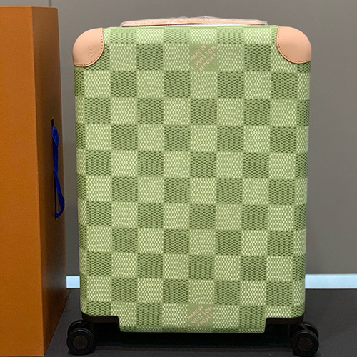 [홍콩명품.LOUIS VUITTON] 루이비통 25SS 로고 다미에 레더 호라이즌55 캐리어 (그린), CR142, B4, 명품레플리카, 캐리어, 여행가방 투어