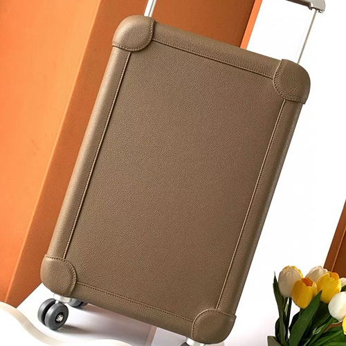 [홍콩명품.Hermes] 에르메스 25SS 로고 레더 20사이즈 캐리어 (브라운), CR152, B4, 명품레플리카, 캐리어, 여행가방 투어