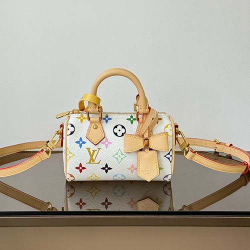 [홍콩명품.LOUIS VUITTON] 루이비통 25SS 로고 모노그램 x 무라카미 타카시 나노 스피디 멀티컬러 블랑 M13391, BGM5077, BDA, 홍콩명품가방,명품쇼핑몰,크로스백,핸드백,구매대행